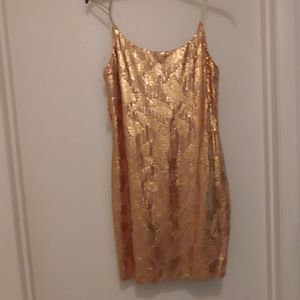 Gold sequin dress